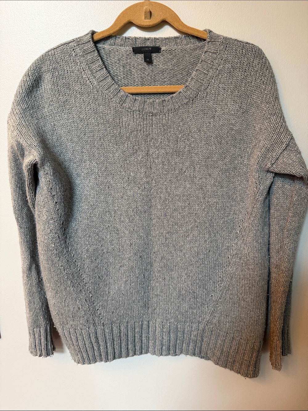 Classic J.Crew Grey Crewneck Knit Sweater